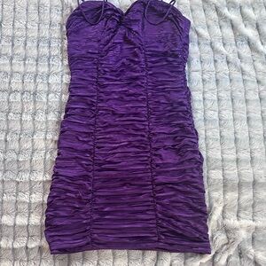 Purple Ruched Dress
